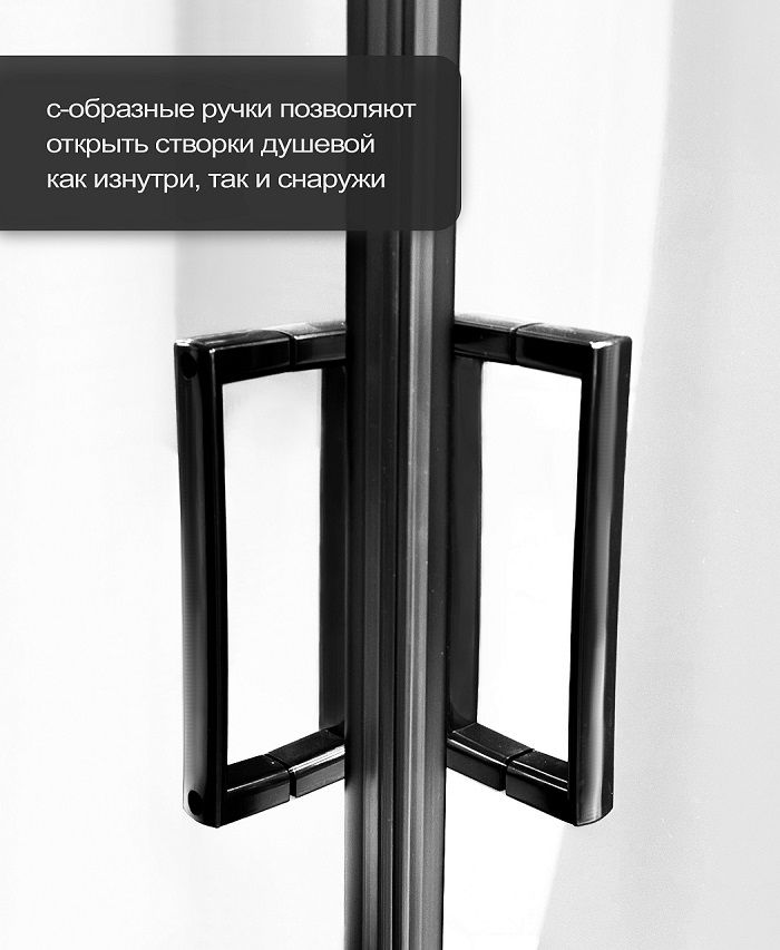 Душевое ограждение с поддоном GEKKO SW-8128B black 120*80*200