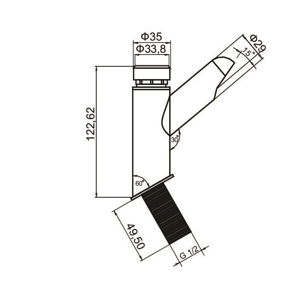 CL-YS001 порционно - нажимной кран для умывальника (CL-CSF7)