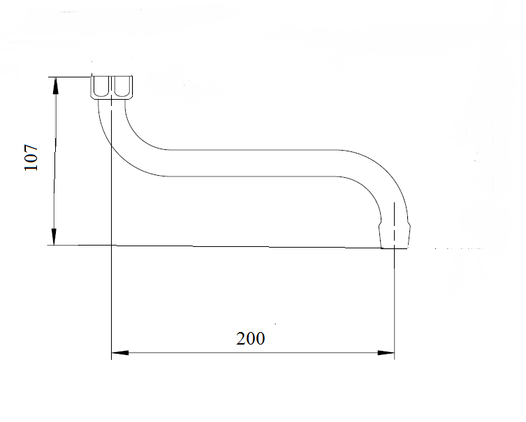 Излив S16x200мм для см/настенного S16-250A