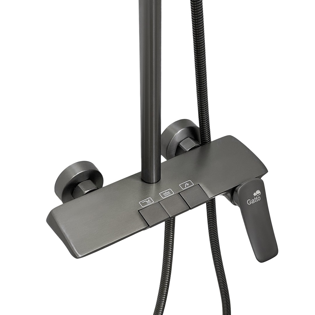 Смеситель/душа стационарный Gatto HS-8020-3 metal gray